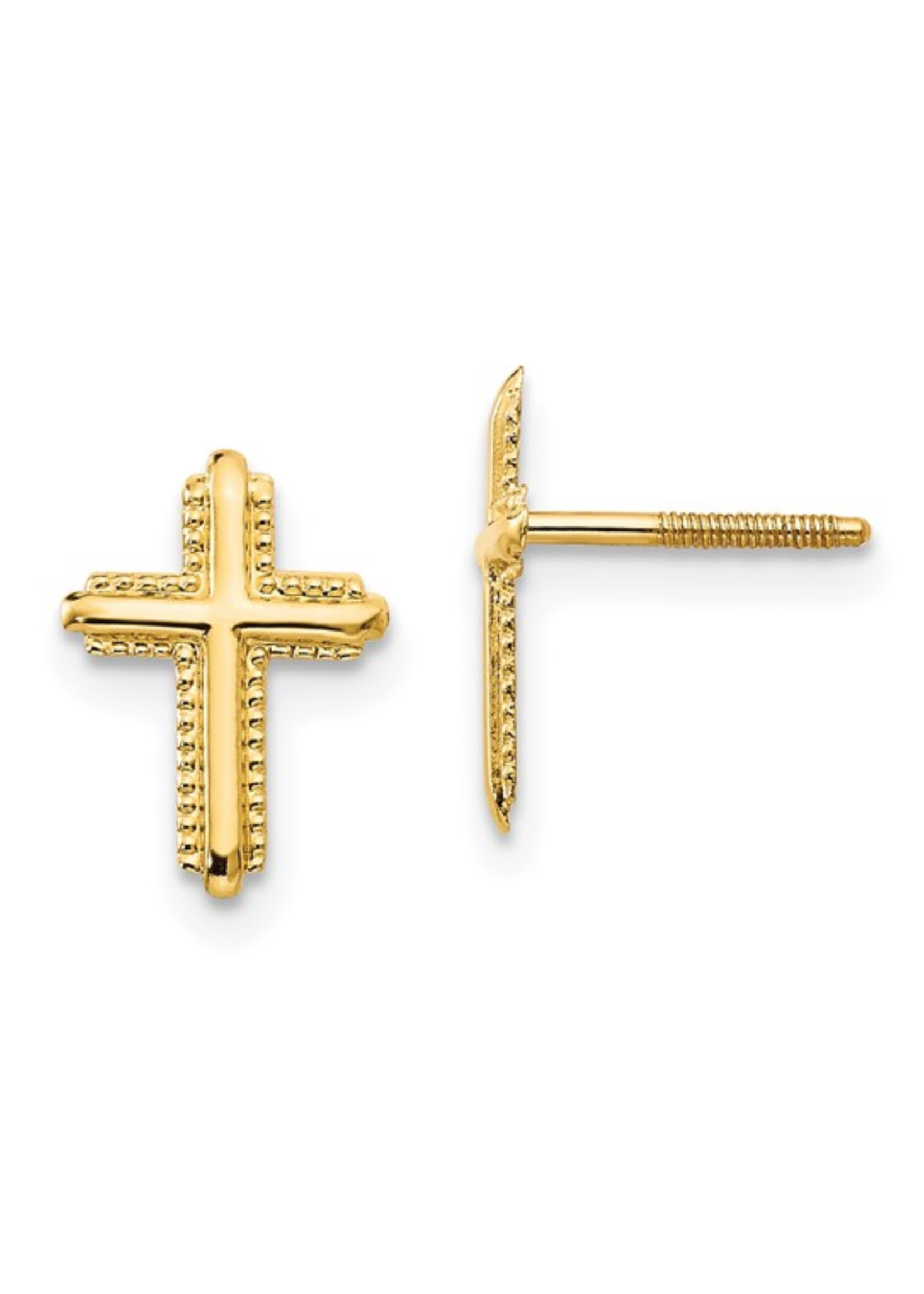 Jordans 14k Cross Screw back EZ back Earring
