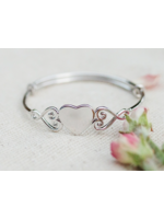Jordans Girls Adjustable SS Heart Bangle
