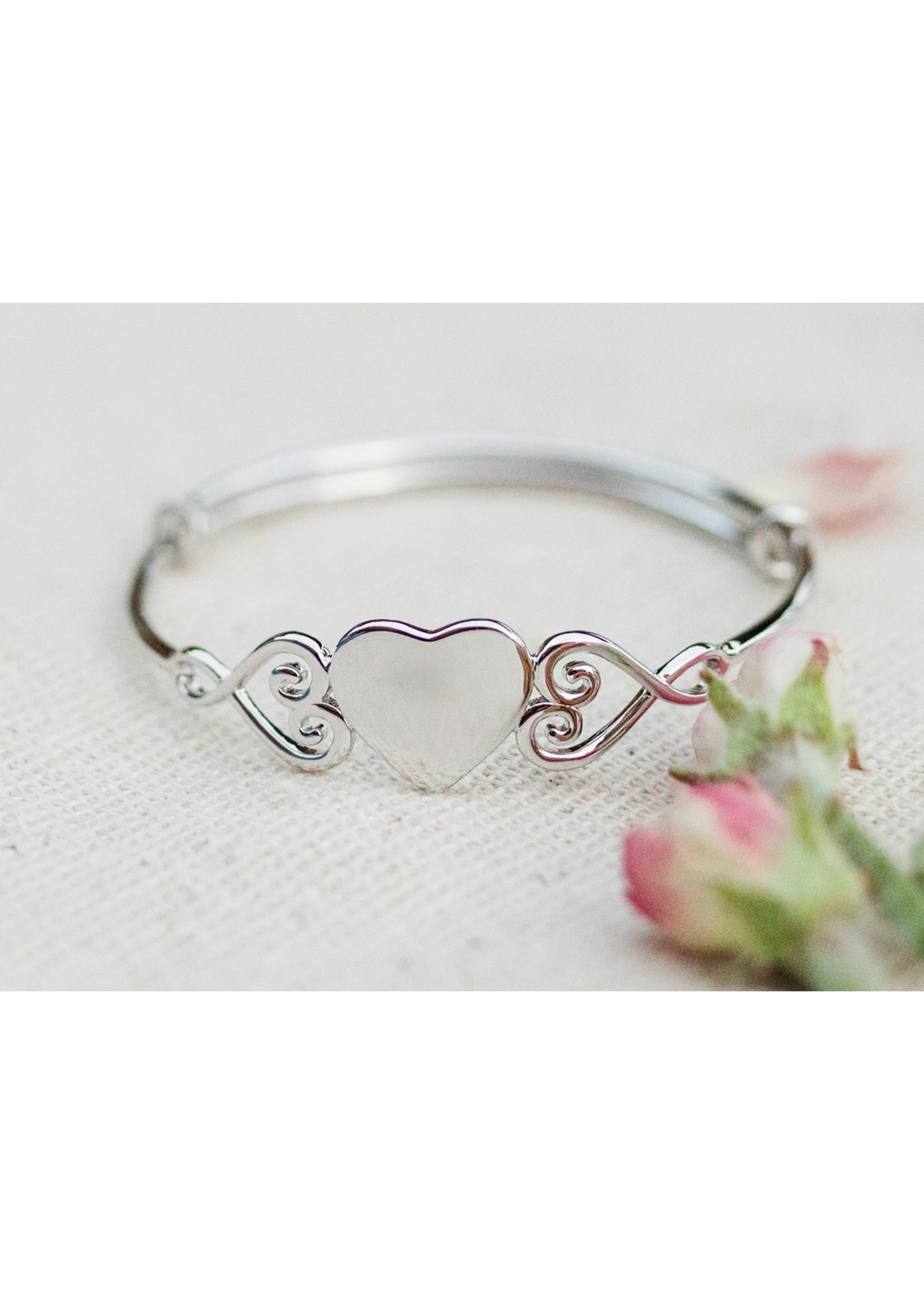 Jordans Girls Adjustable SS Heart Bangle
