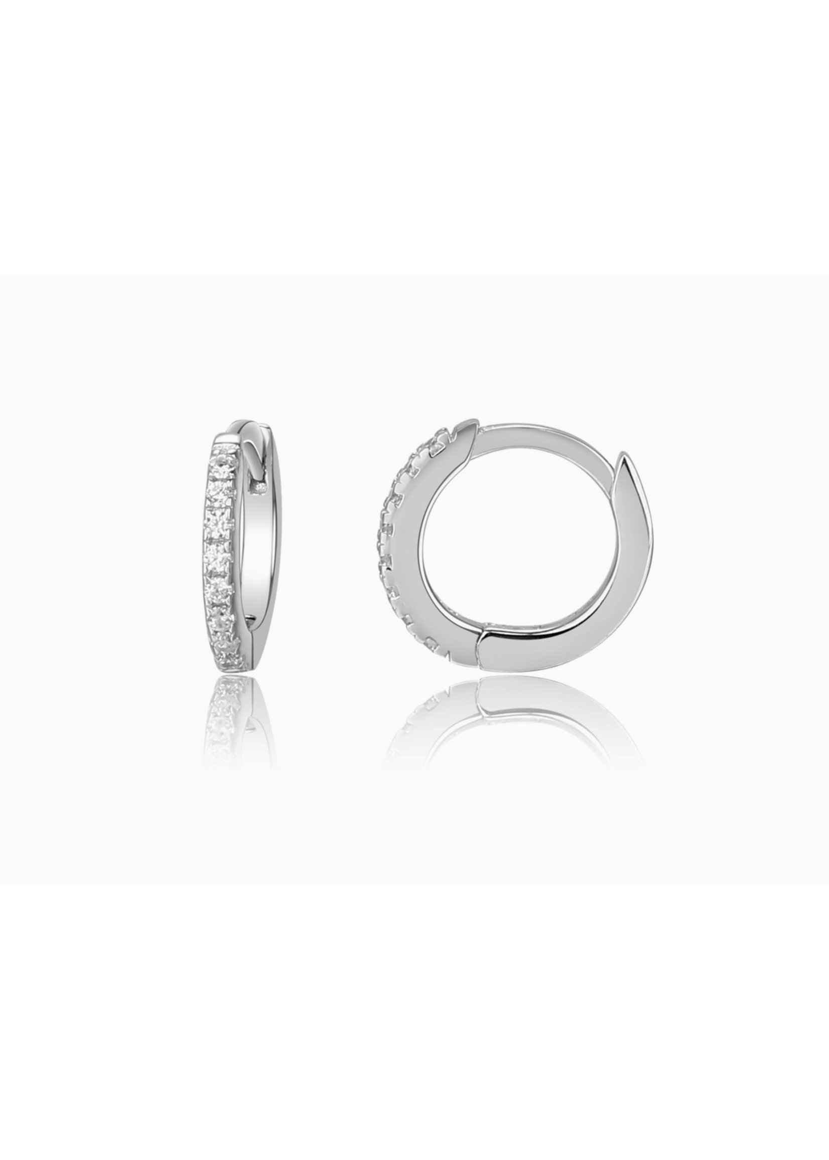 Jordans Sterling CZ Huggie Hoop 13mm