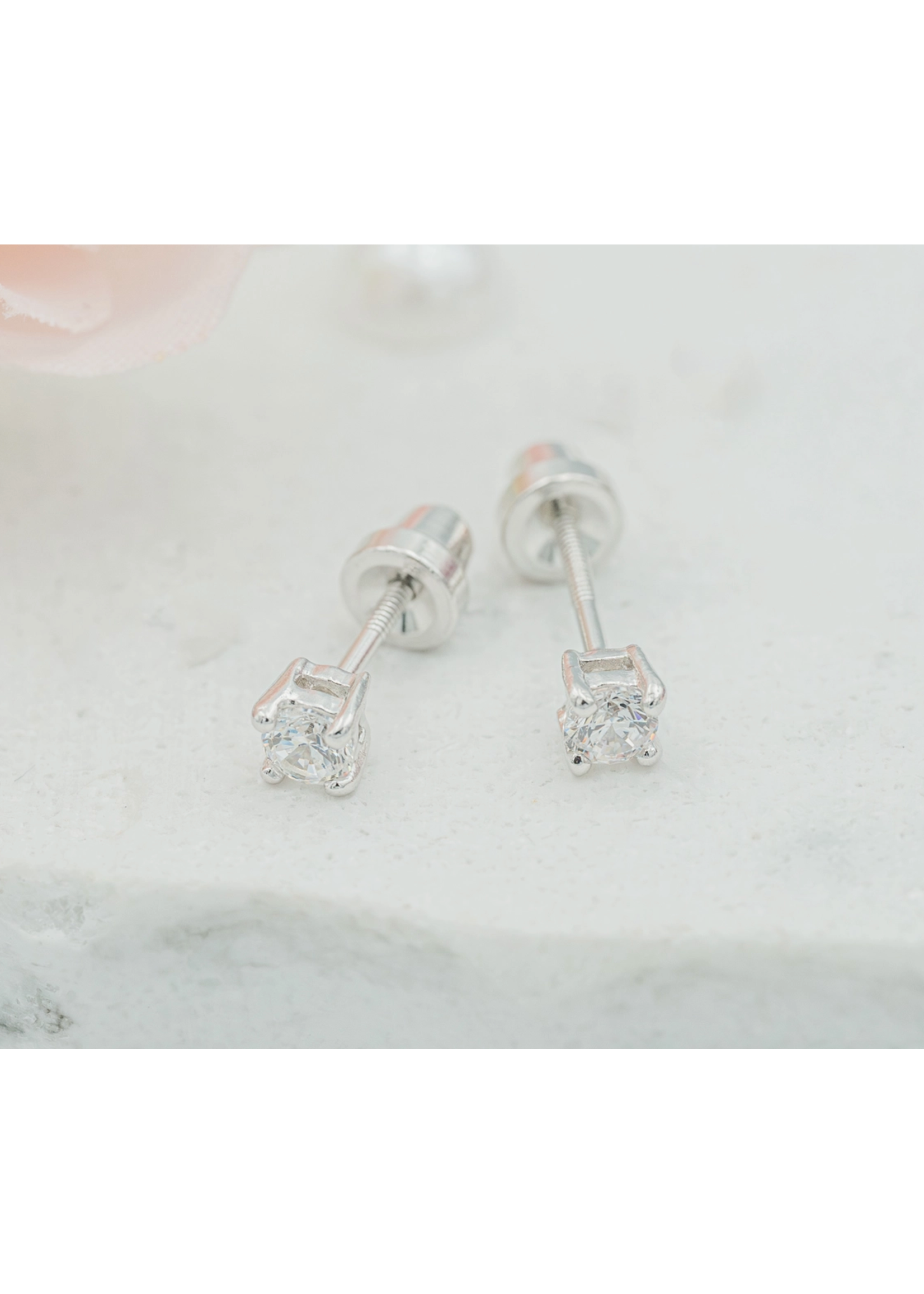 Jordans Sterling CZ Stud Screwback Earring