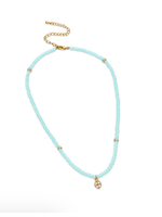 Gracewear Cherished Beaded Shield Necklace turquoise Signature Collection