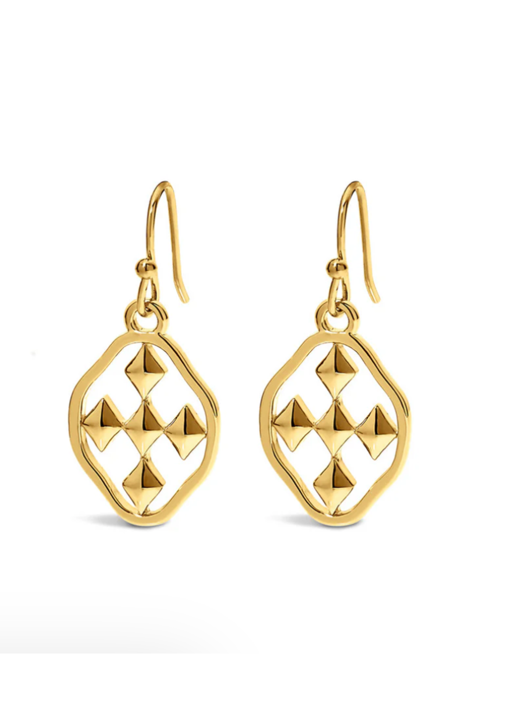 Gracewear Small Dangle Shield Earrings 18k GP Signature Collection