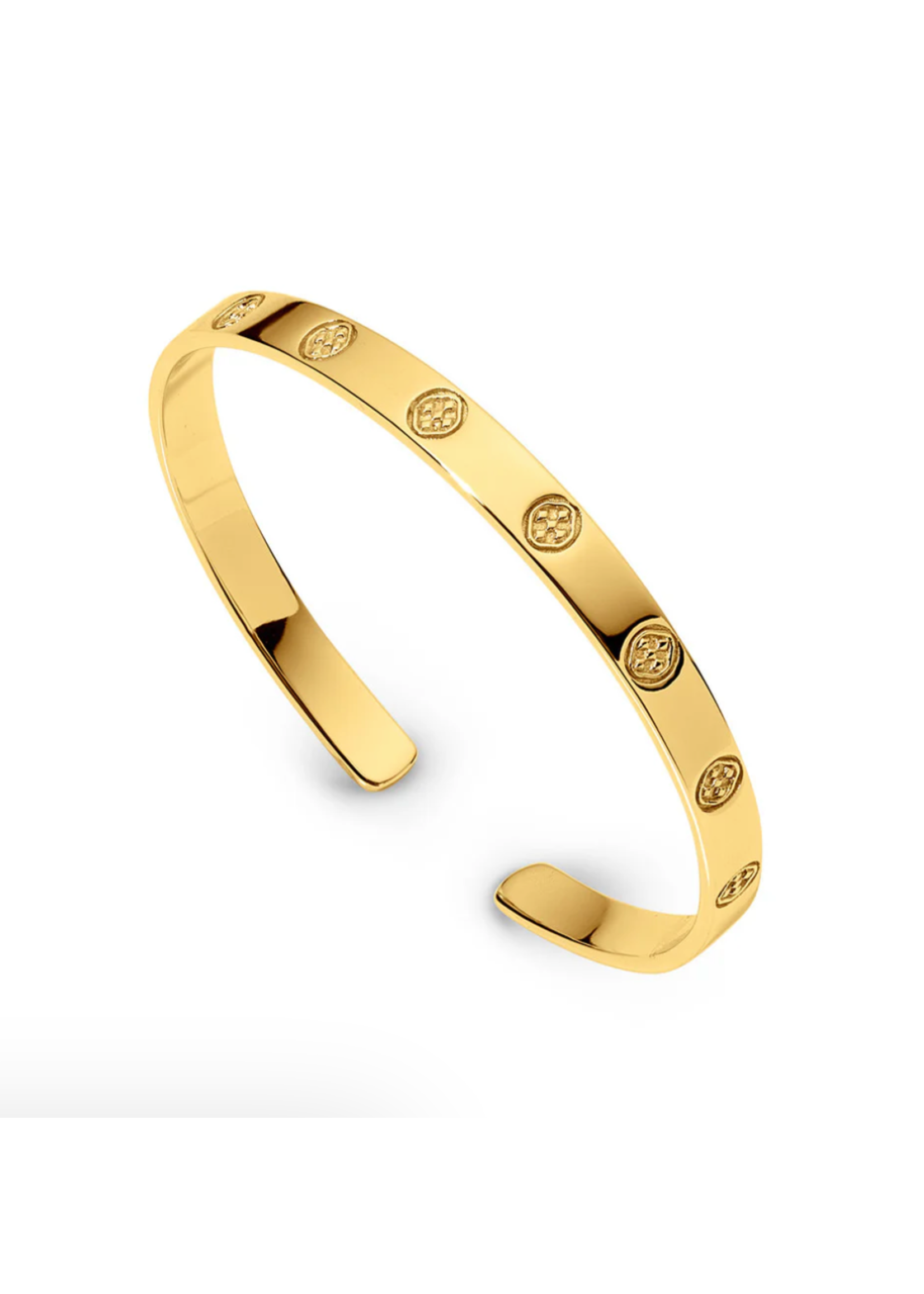 Gracewear Shield Embossed Bangle Bracelet Gold Vermeil Always Collection