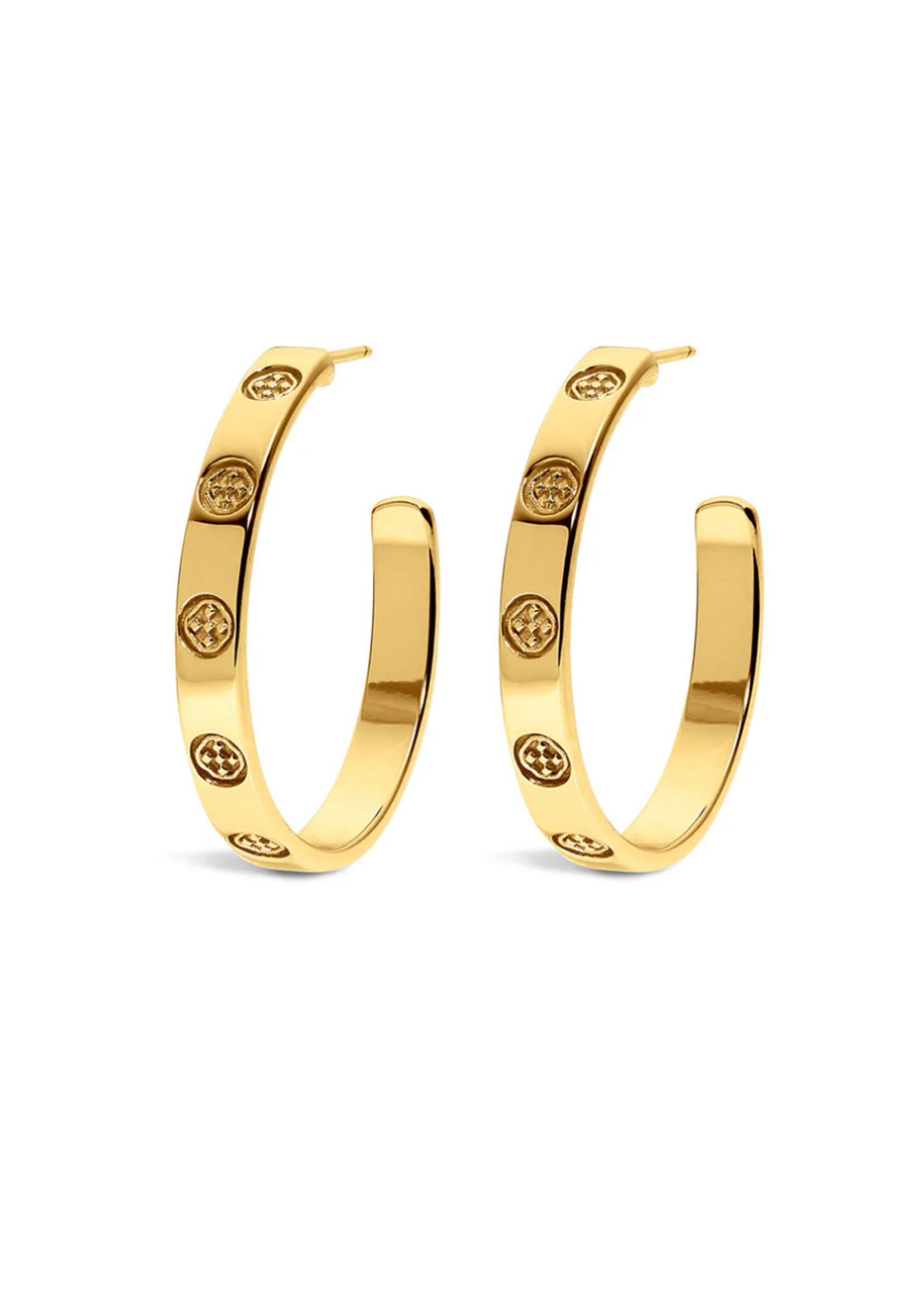 Gracewear Shield Embossed Earring Gold Vermeil Always Collection