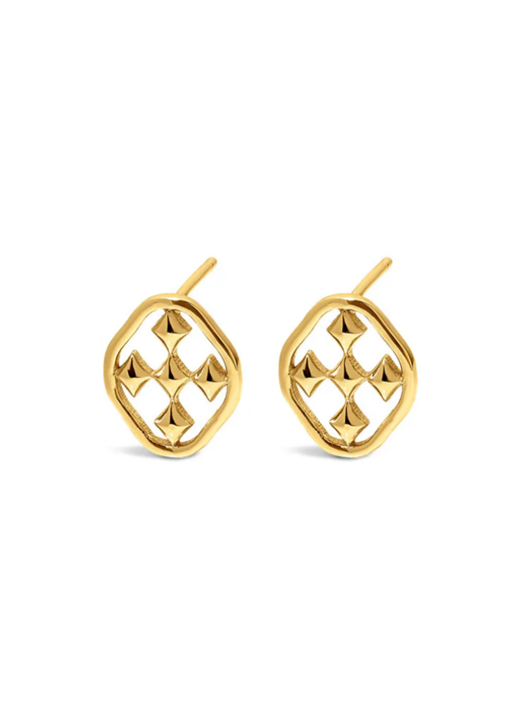 Gracewear 8mm Shield Post Earring Gold Vermeil Always Collection