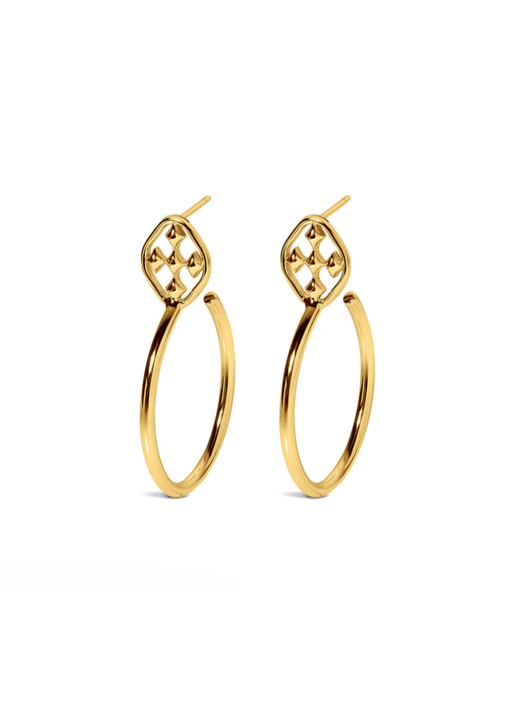 Gracewear Shield Small Oval Hoop Earring Gold Vermeil Always Collection