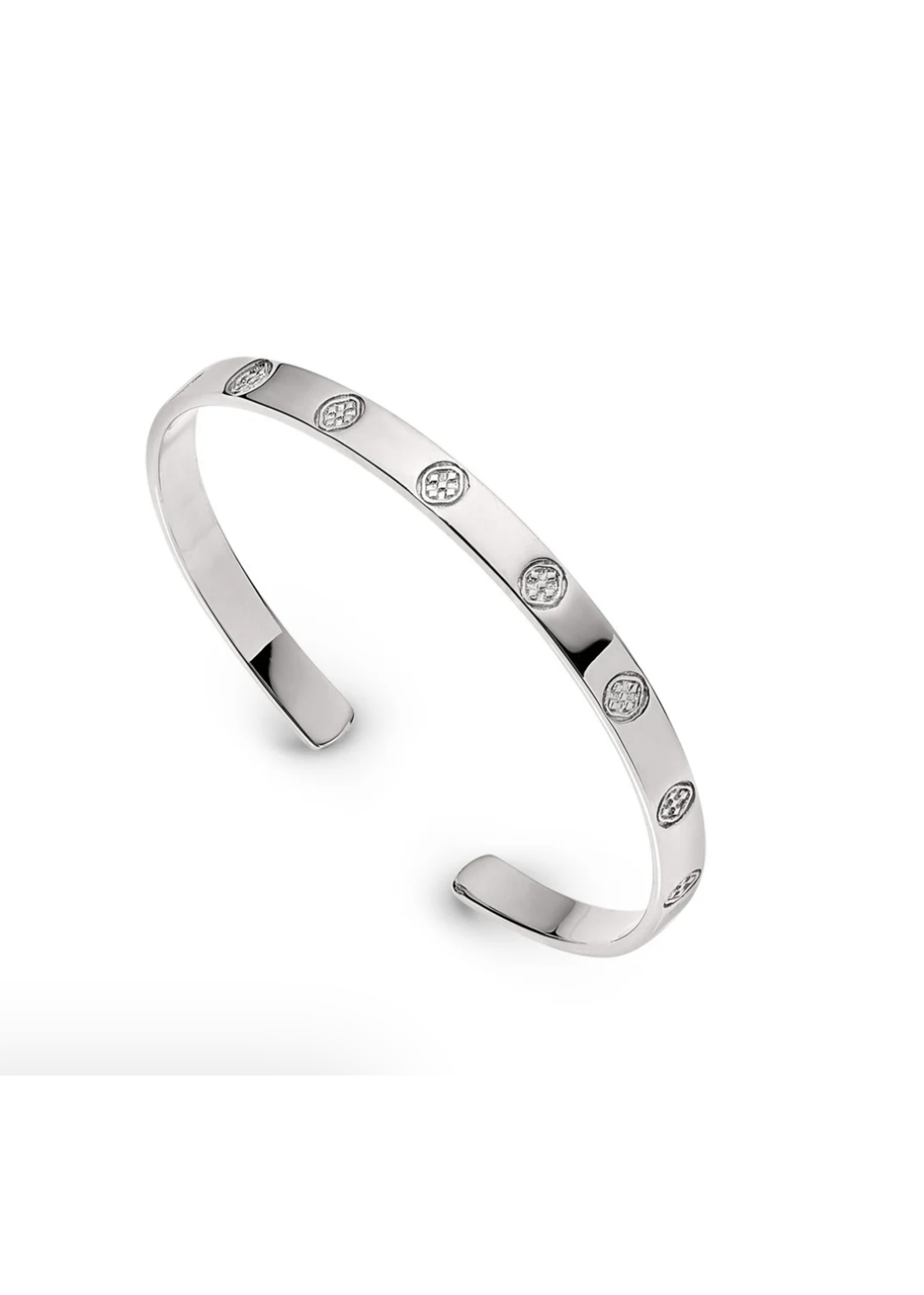 Gracewear Shield Embossed Bangle Bracelet SS Always Collection