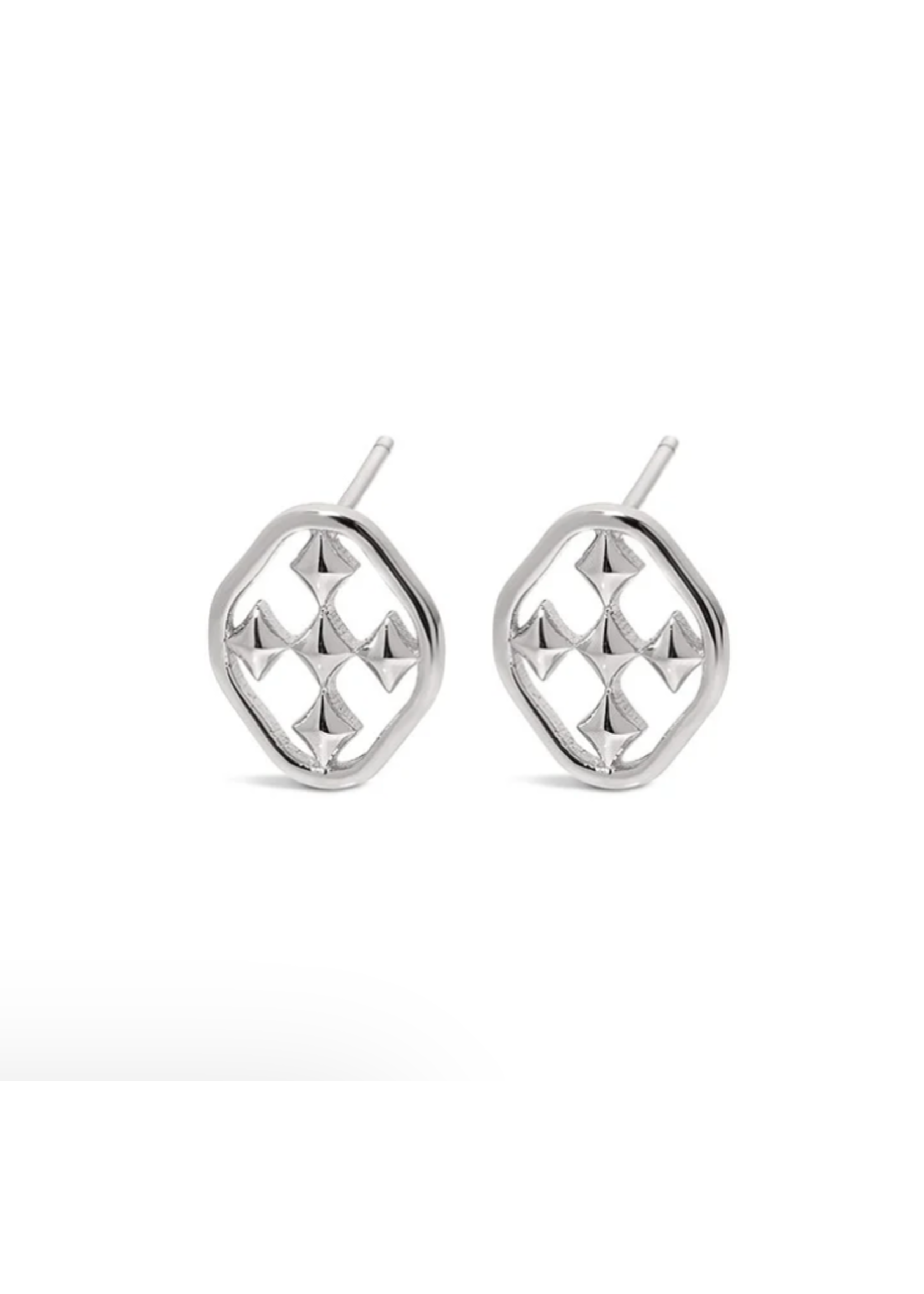 Gracewear 8mm Shield Post Earring SS Always Collection