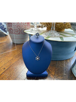 Jordans Estate SS Created Sapphire Necklace and Ring set size 10.5