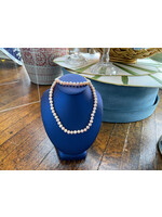 Jordans 18in 6-7mm Peach Pearl Necklace and Bracelet SS Set