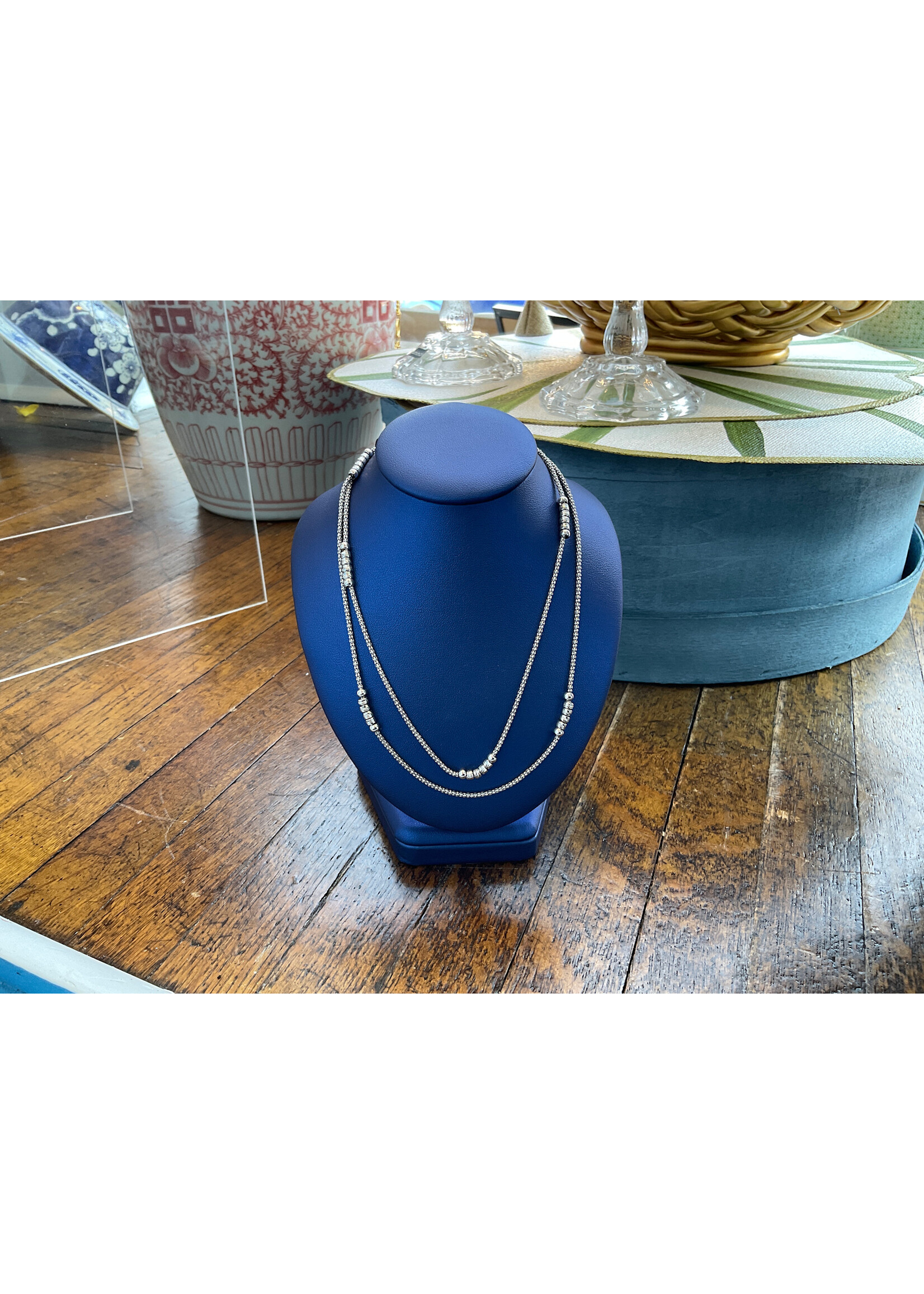 Jordans Beaded Sterling Silver 36-38in Necklace