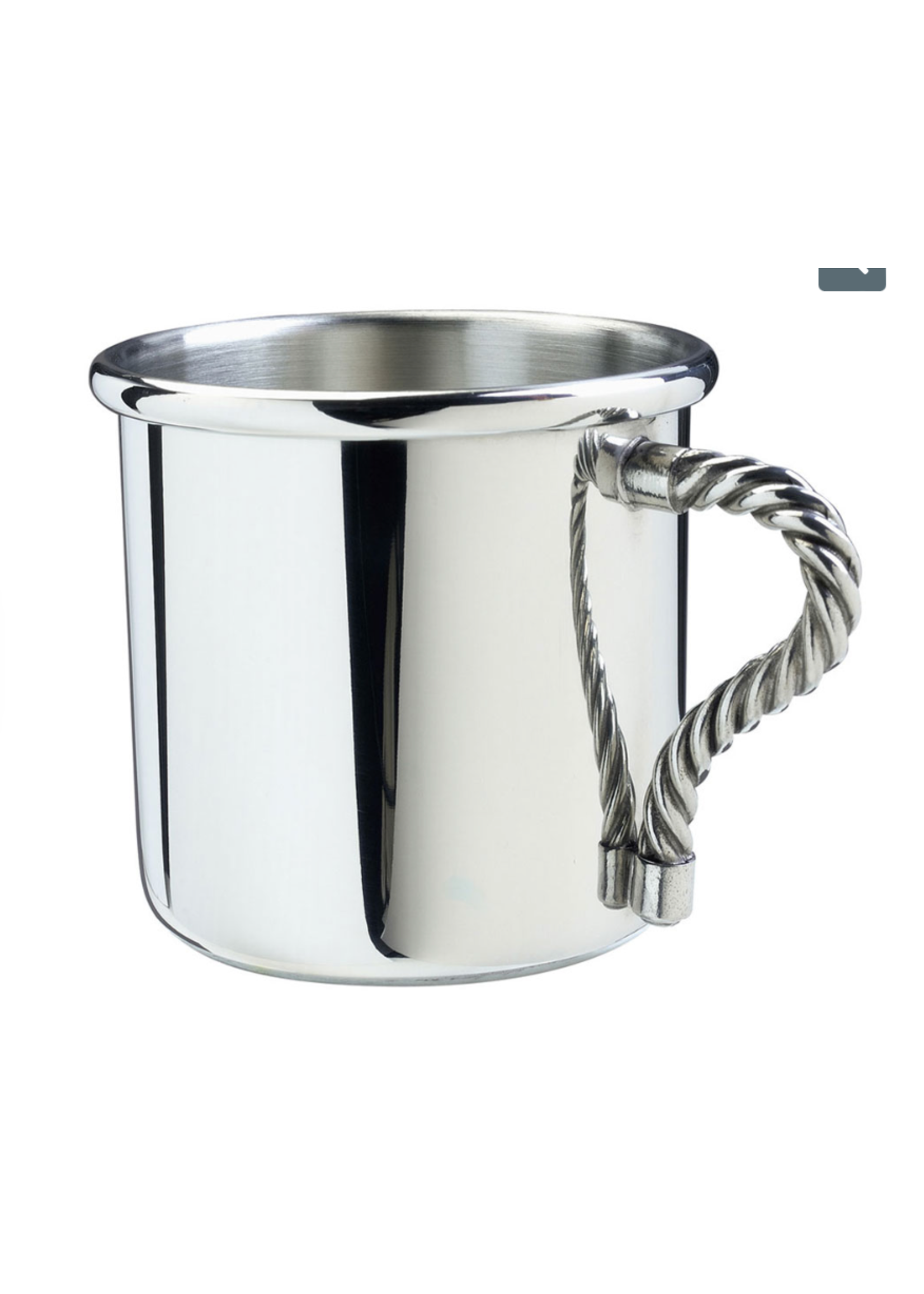 Jordans Pewter Baby Cup with Rope Handle