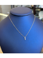 Jordans 3 stone Mini Journey Necklace 14k .11cttw