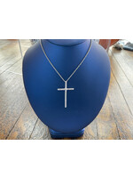 Jordans Pink CZ Cross Sterling with Chain