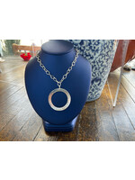Jordans Open Disc Hammered SS Necklace