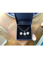 Jordans CZ Earring and Necklace Set Sterling
