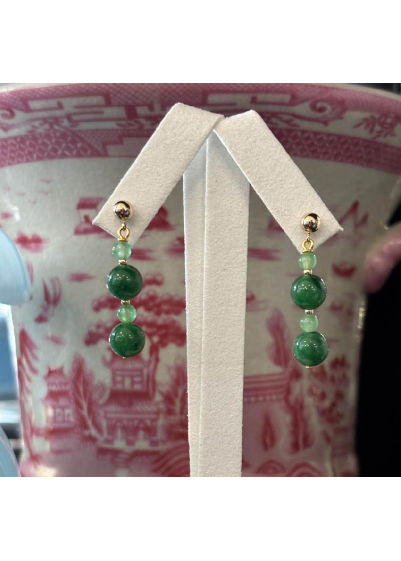 Jordans Jade Dangle Earring 14k