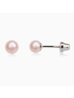 Jordans Pink Pearl Screwback Sterling Earring