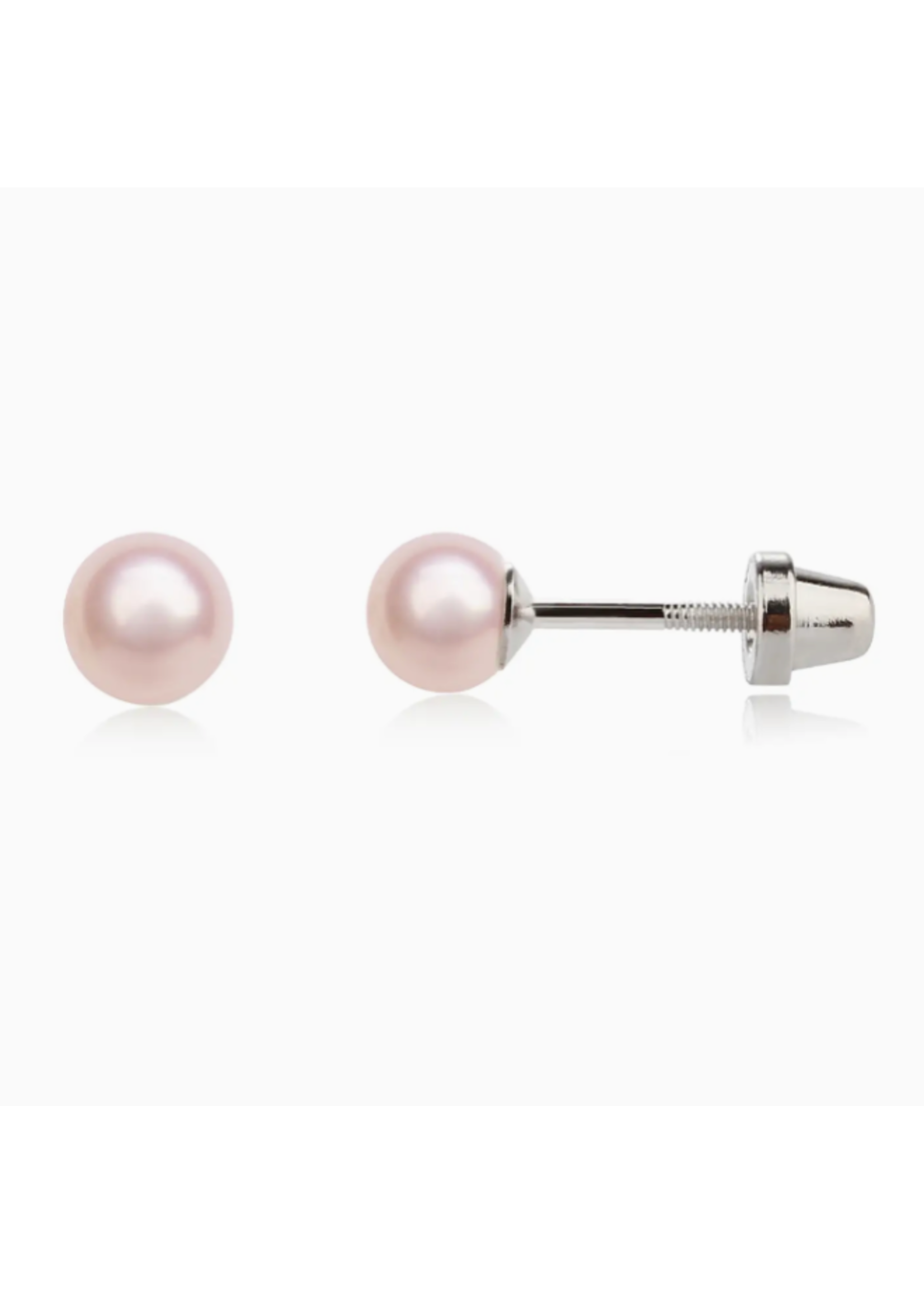 Jordans Pink Pearl Screwback Sterling Earring