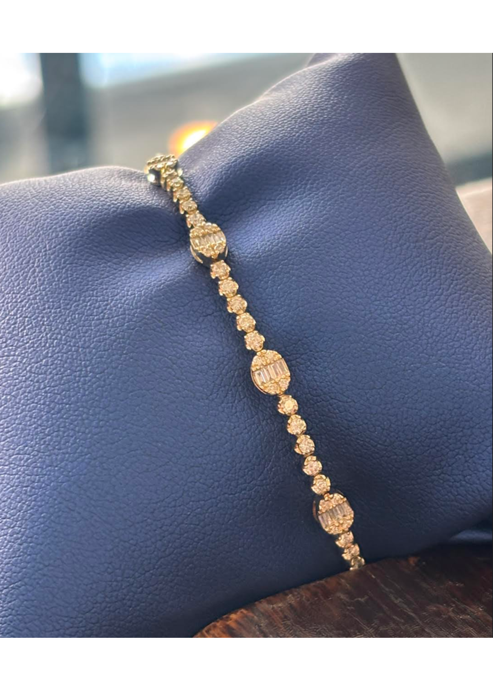 Jordans 14k 1.55cttw Diamond 5 Station Tennis Bracelet