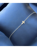 Jordans Jordans Signature Mini Cross Bracelet white 14k .10