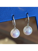 Jordans 9-10mm AAA FW Pearl Fishhook Earring 18k white