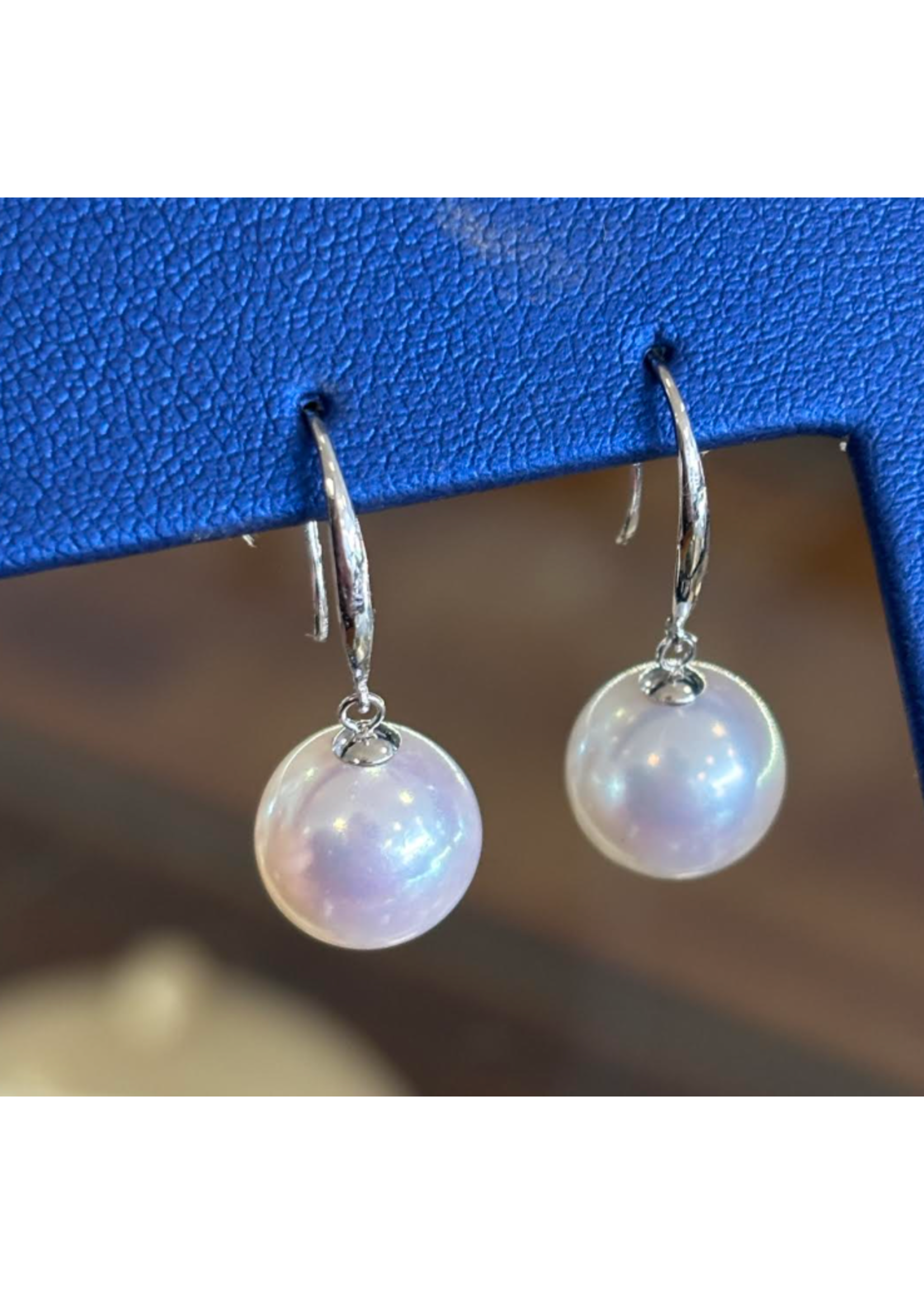 Jordans 9-10mm AAA FW Pearl Fishhook Earring 18k white