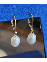 Jordans 10mm FW Potato Pearl Leverback Earring 14k
