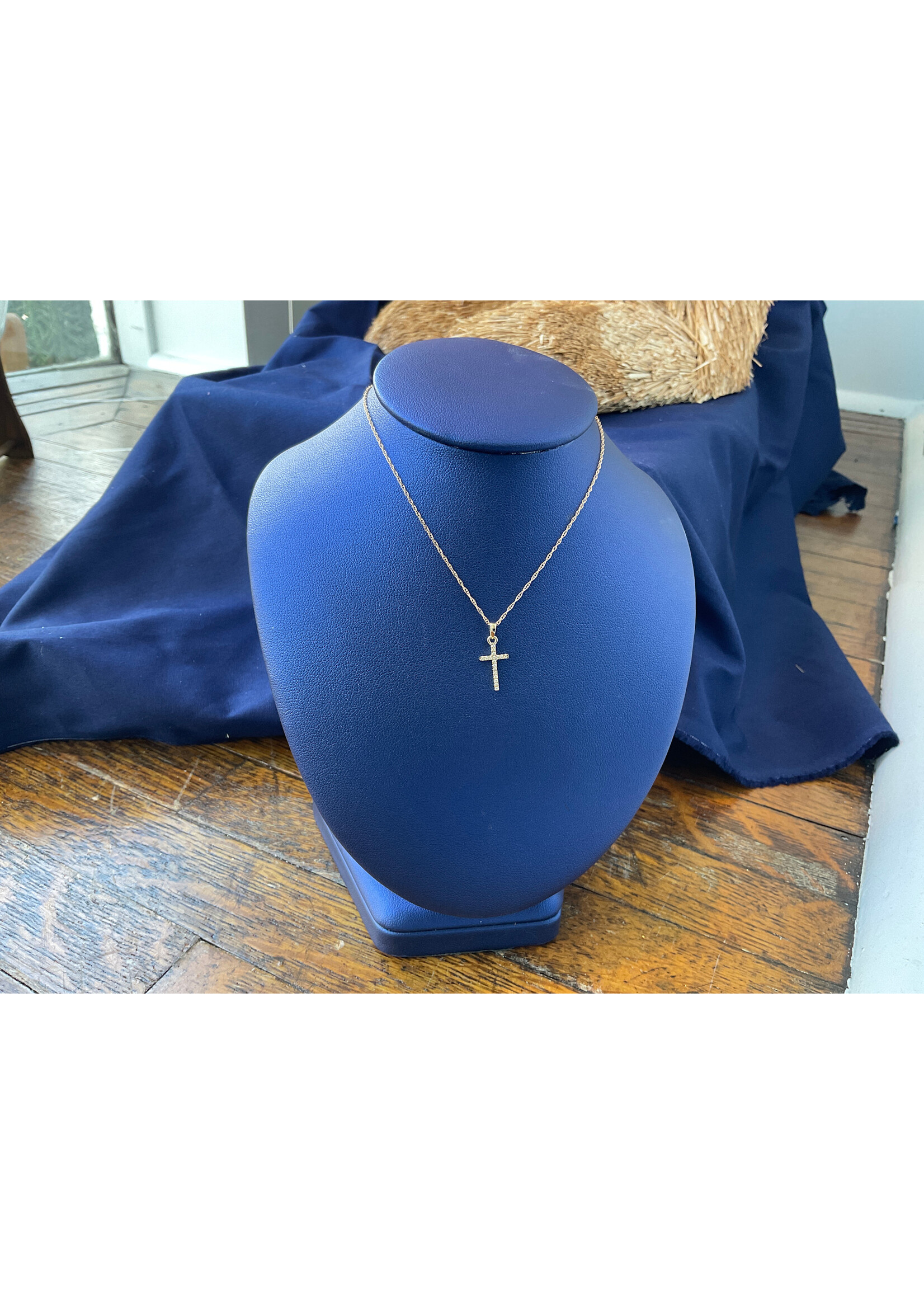 Jordans Blessings Diamond Cross 14k 18in cable chain