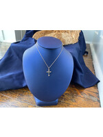Jordans He is Risen Diamond Cross Necklace 14k 16in cable chain