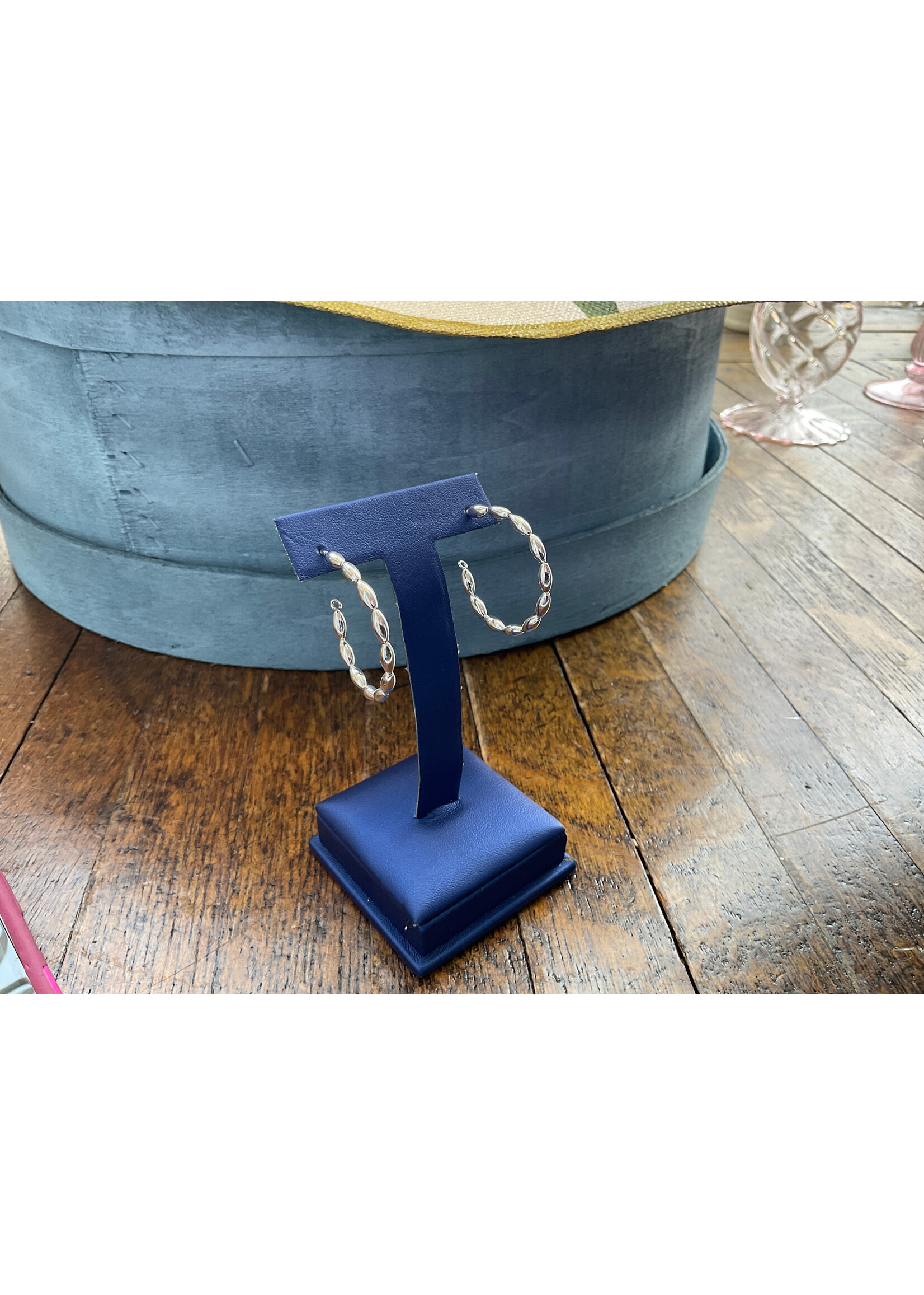 G2 Silver Charleston Rice Bead Med Hoop