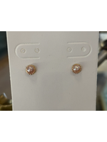 Jordans Peach Pearl Stud w Rope Halo 14k Screw Back