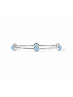 Julie Vos Milano Luxe Bangle - Med Silver - Chalcedony Blue