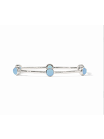 Julie Vos Milano Luxe Bangle - Small Silver - Chalcedony Blue