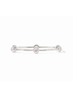 Julie Vos Milano Luxe Bangle - Large Silver - Iridescent Clear