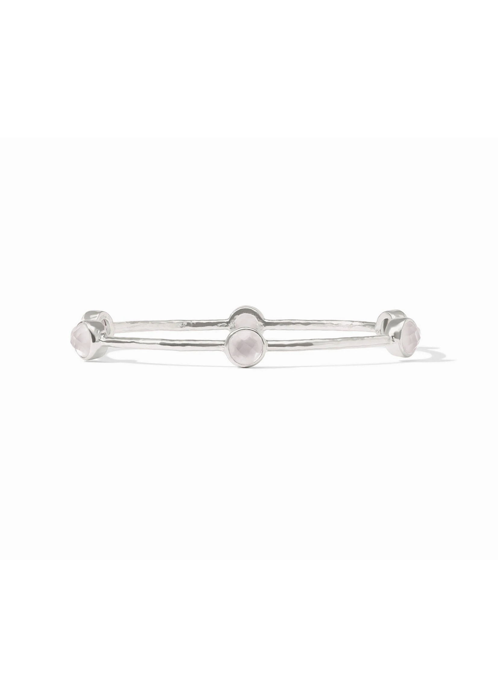 Julie Vos Milano Luxe Bangle - Med Silver - Iridescent Clear