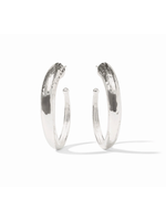 Julie Vos Hammered Hoop - Silver Large