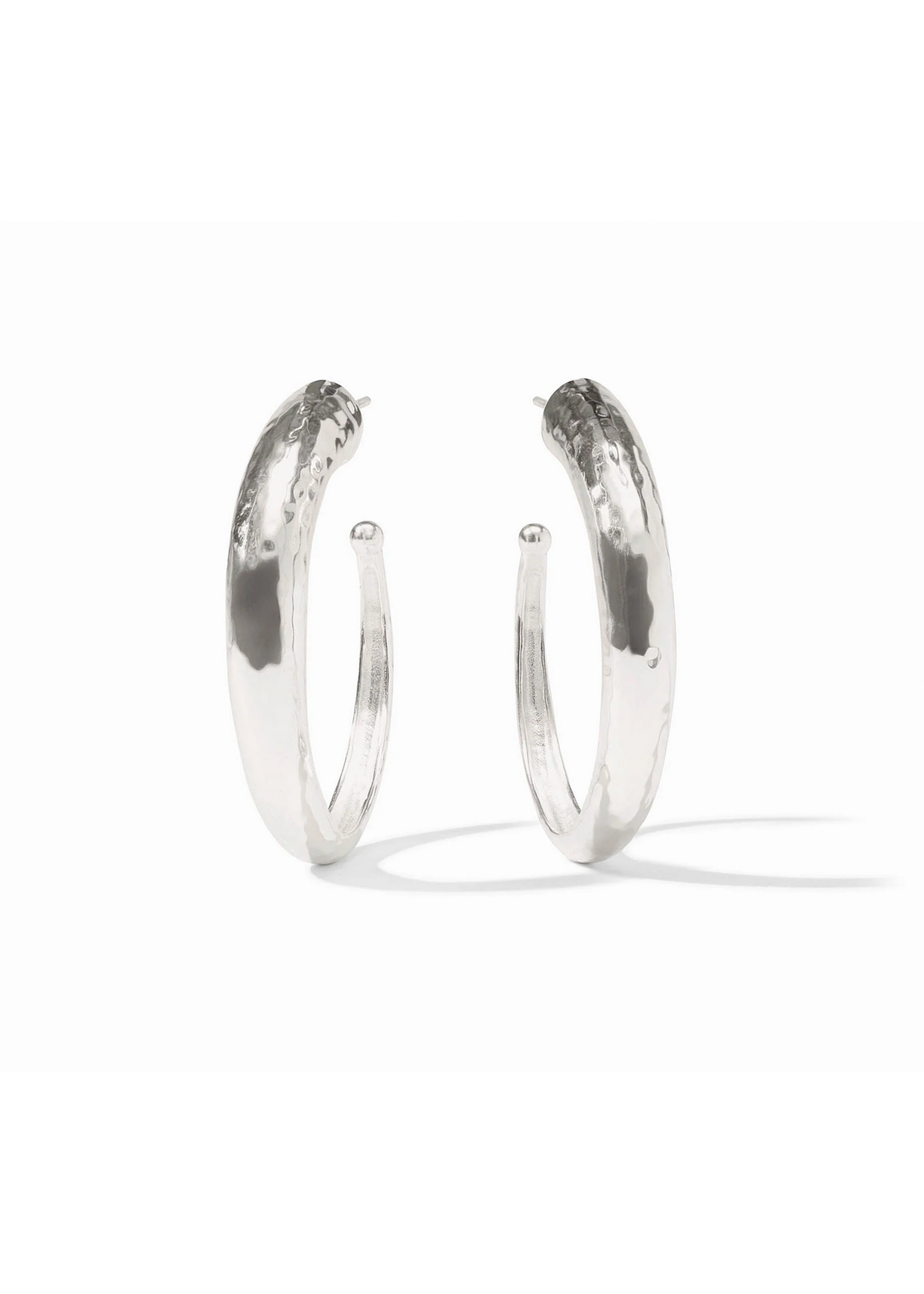 Julie Vos Hammered Hoop - Silver Large