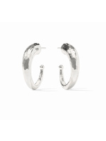 Julie Vos Hammered Hoop - Silver medium