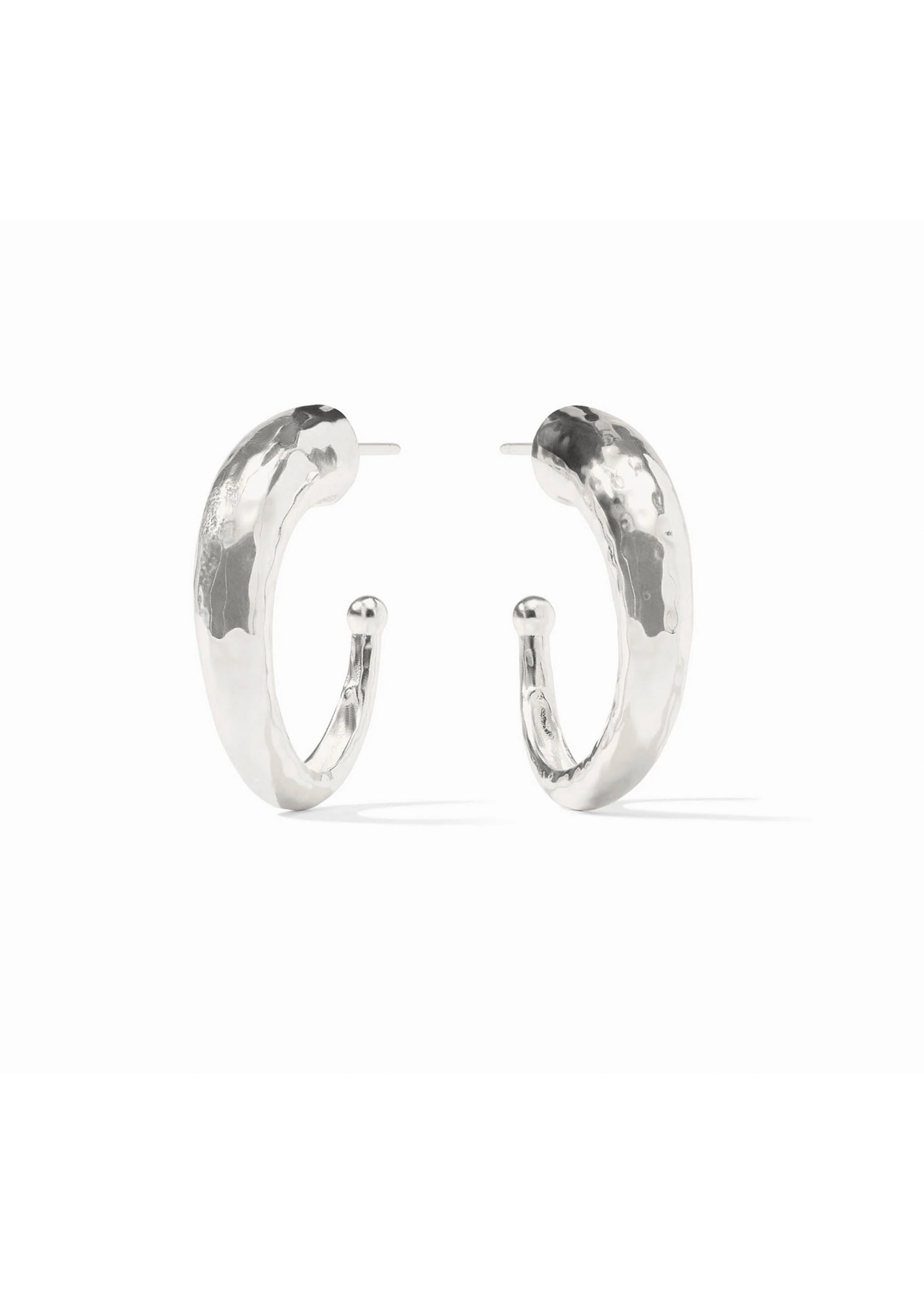 Julie Vos Hammered Hoop - Silver medium