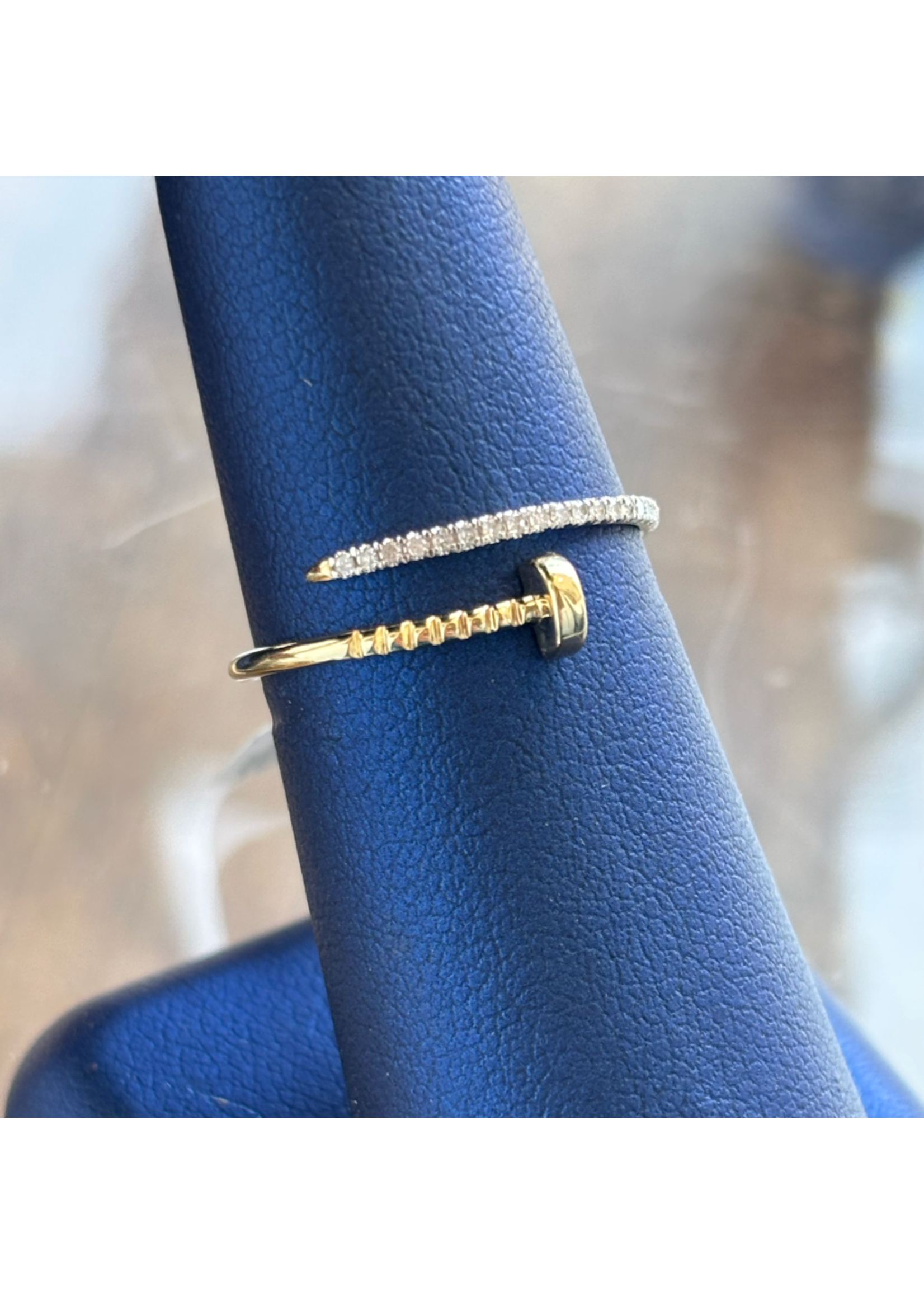Jordans Designer Diamond Nail Ring 10k