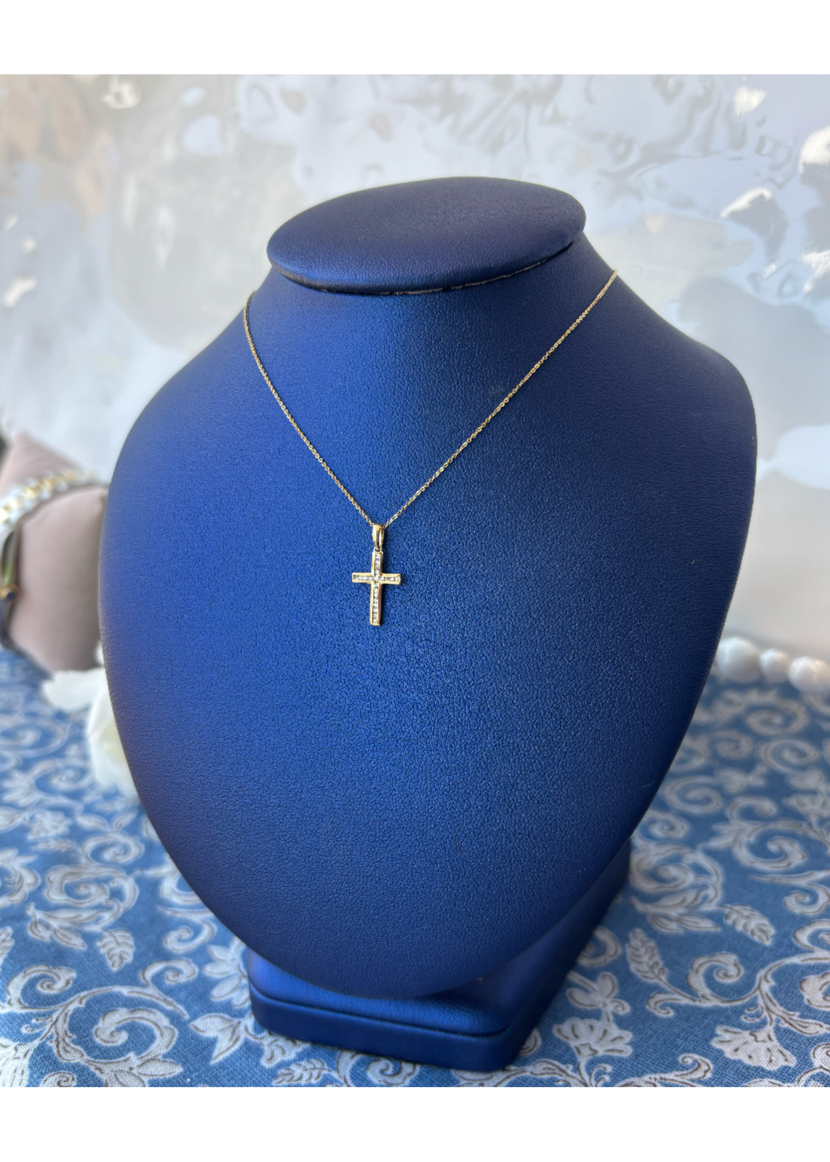 Jordans Channel Set .10 ct Diamond Cross 16inch cable