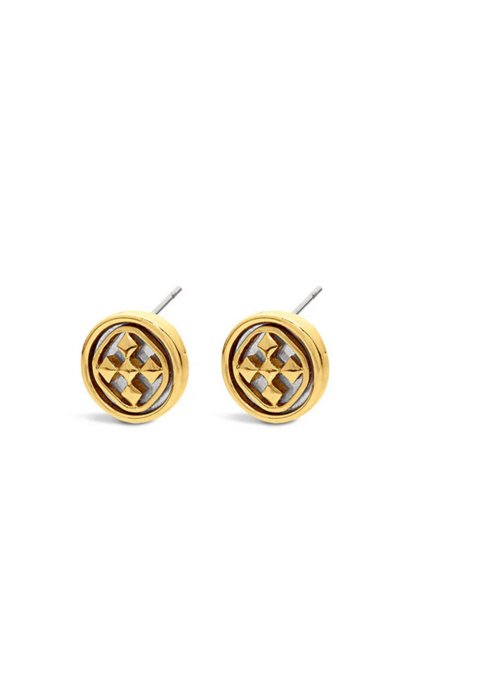 Gracewear Medallion Earring Two Toned Signature Collection