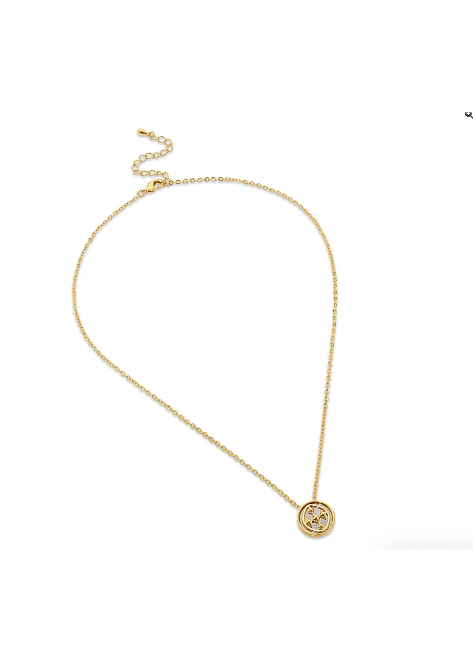 Gracewear Short Medallion Necklace Two Toned Signature Collection