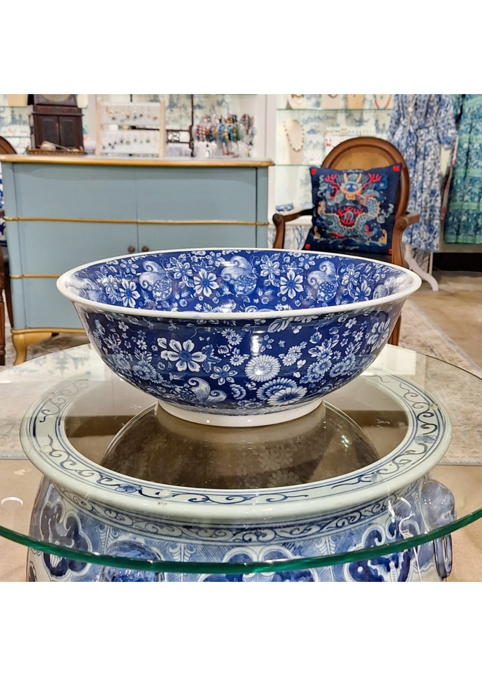 Jordans Blue and Blue Floral Butterfly 16 in Basin