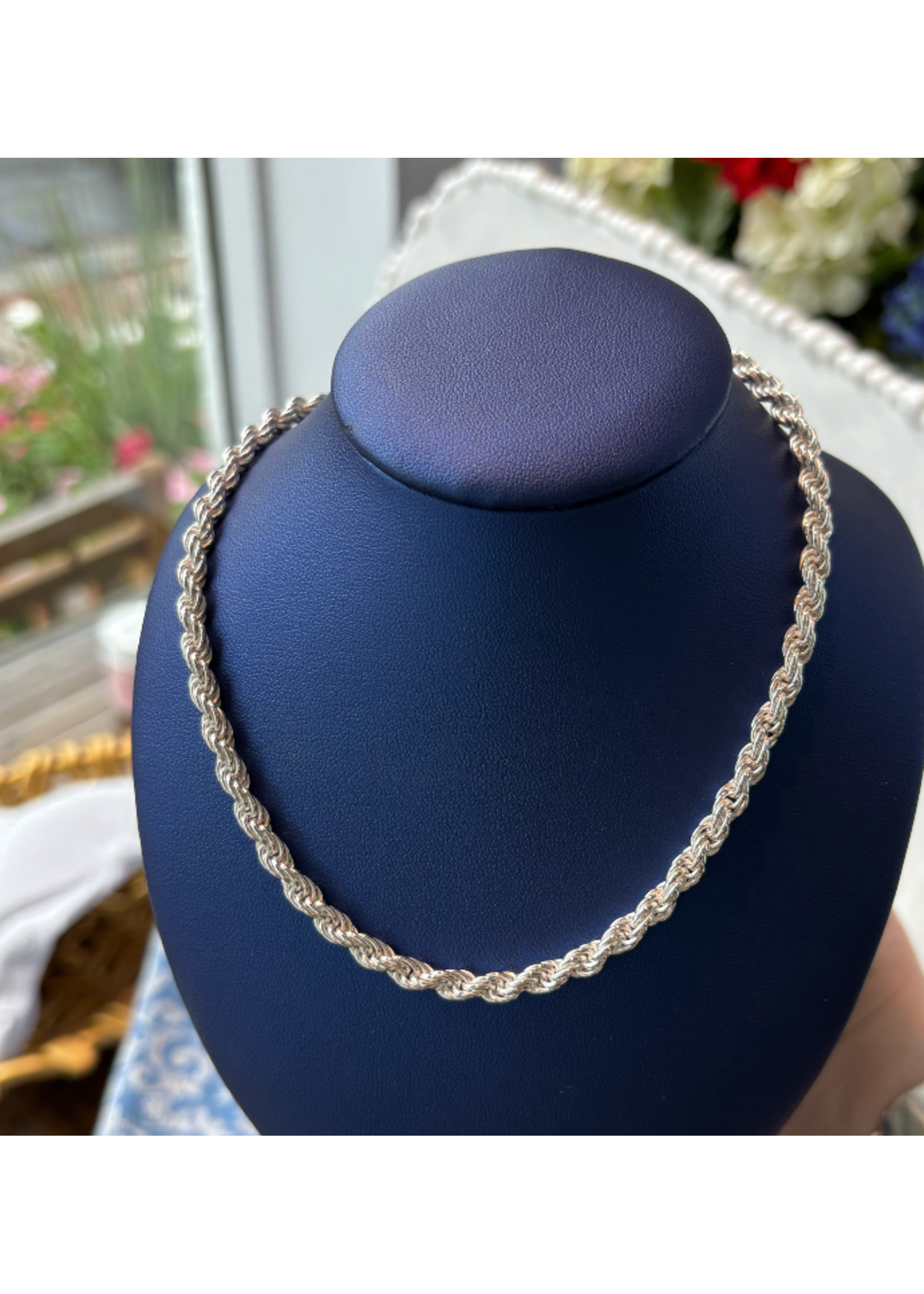 Jordans Solid Sterling 4mm Rope Chain 24"