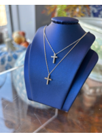 Jordans 14k yellow gold .15cttw diamond cross 18in chain