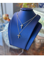 Jordans 14k white gold .15cttw diamond cross 18in chain