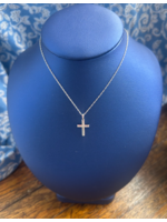 Jordans Channel Set .10 ct Diamond Cross White Gold 16inch cable